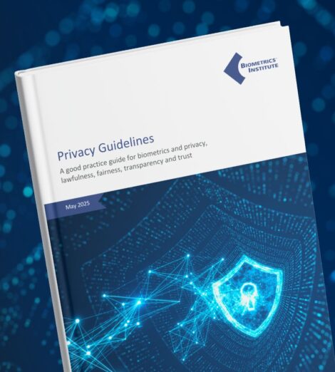 Front cover of the Biometrics Institute Privacy Guidelines May 2025 edition