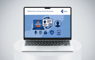 Biometrics Institute Biometrics and Account Recovery paper viewed on a laptop