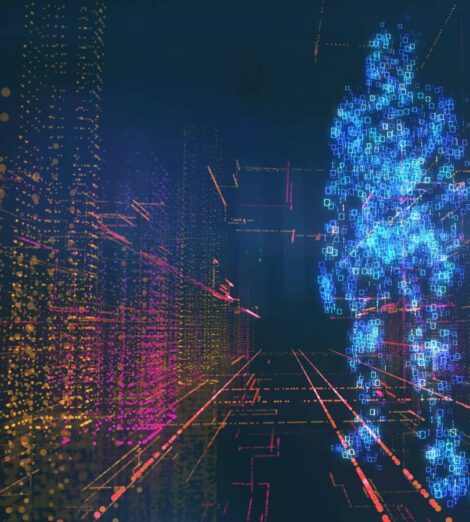 digital onboarding identity data creating a silhouette of a person